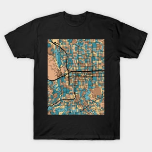 Pasadena Map Pattern in Mid Century Pastel T-Shirt